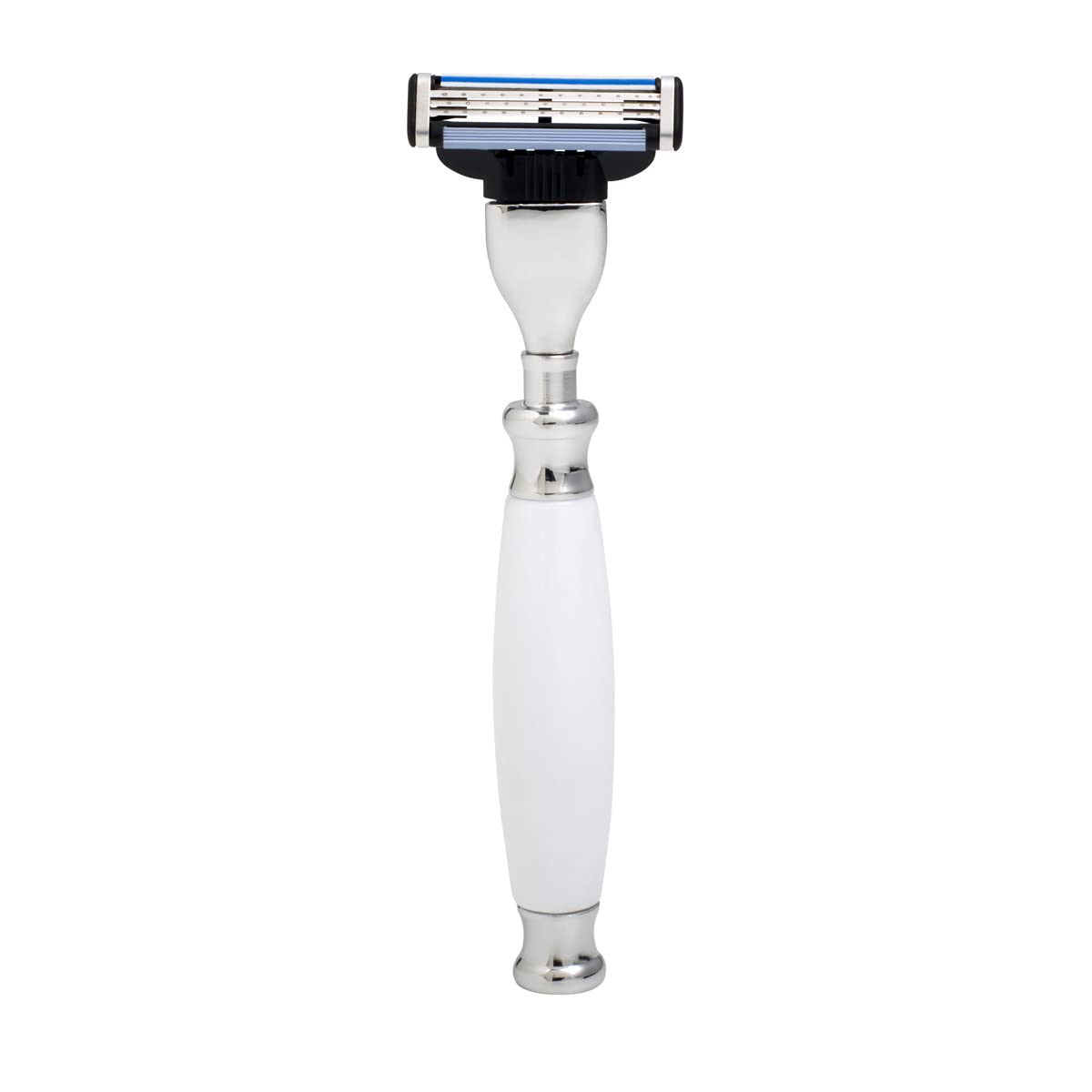 Union Razors SS2 Three Piece Shave Kit with Razor, Shaving Brush and Stand - White
