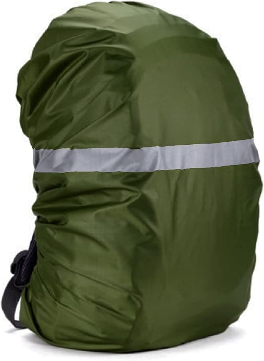 Silfrae Waterproof Rucksack Cover Backpack Rain Cover 30L-100L for Travel Climbing Hiking (Army Green-Reflective, 90L-100L)