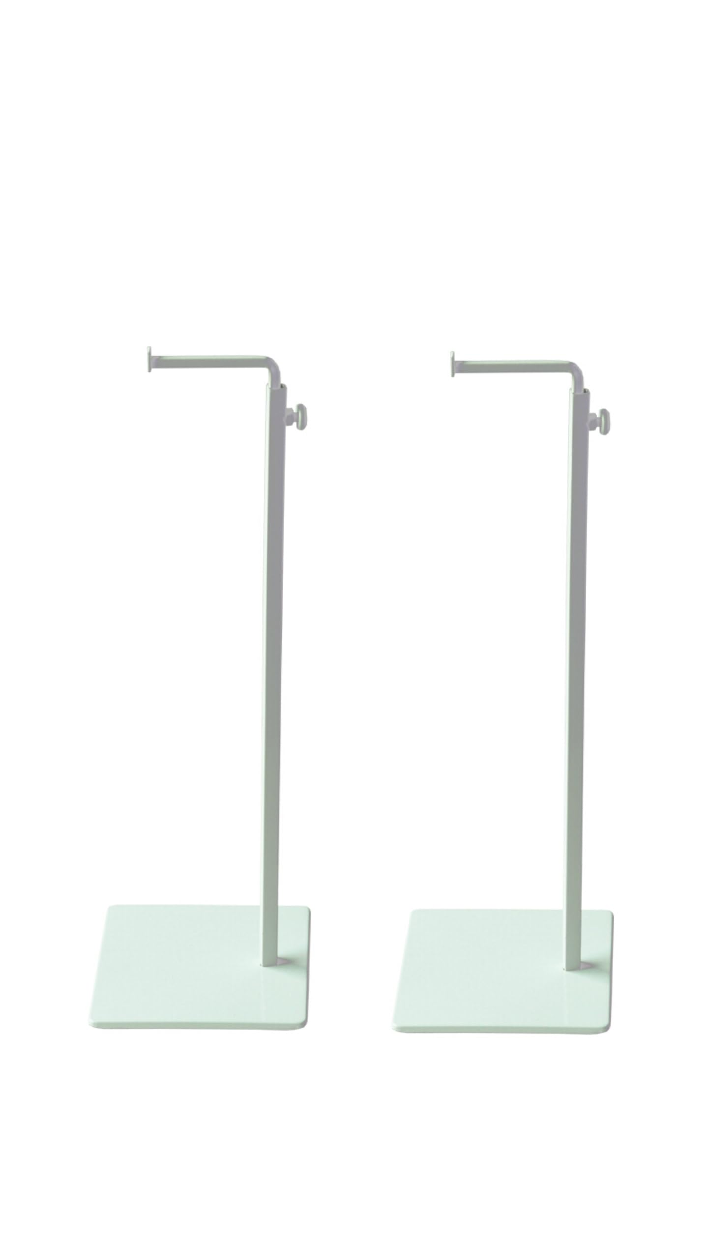 RY DISPLAY 2pack of metal Handbag Rack Display Single Side Adjustable Handbag Display Stand Purse Display Rack (WHITE)