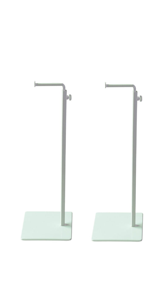 RY DISPLAY 2pack of metal Handbag Rack Display Single Side Adjustable Handbag Display Stand Purse Display Rack (WHITE)