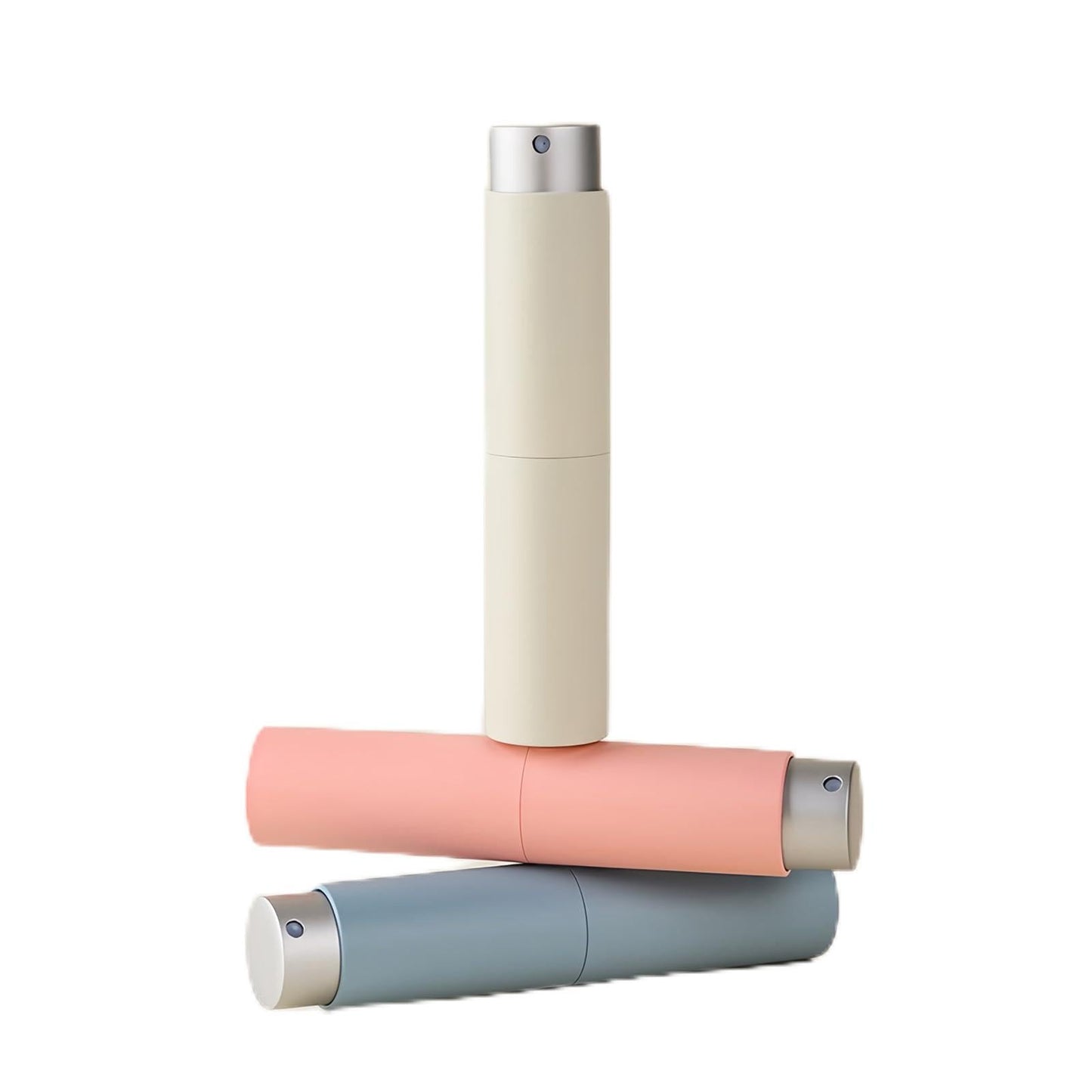 LUEXBOX 3 Pack Refillable Perfume Bottle for Travel, 8ml Atomizer Fragance Spray Pump, Pocket Size Mist Dispenser, Leafproof Scent Sprayer (White+Pink+Blue)