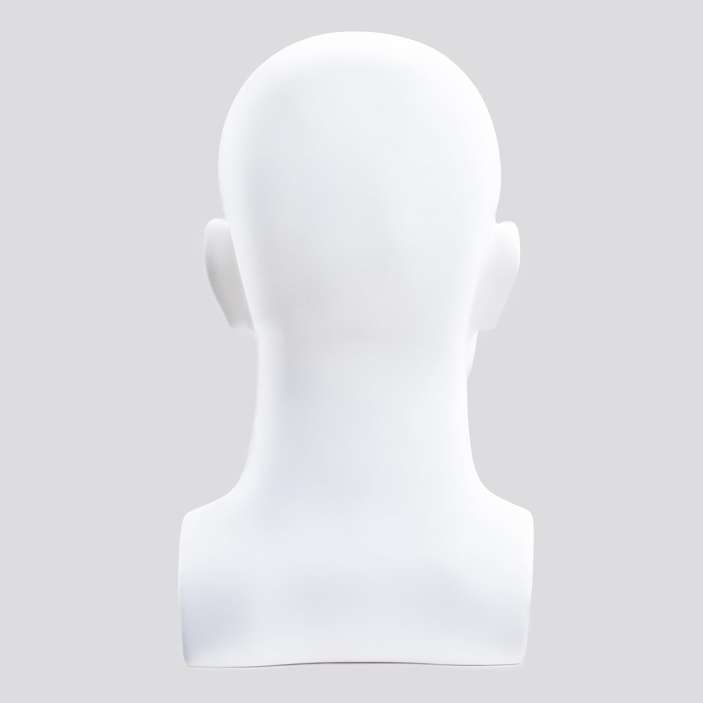 MIAOMANZI PVC Mannequin Head Black Male Manikin Dummy Stand Model Display Hat Scarf Wigs Hair Glasses Hat Beauty Styling Tool (Matte white)