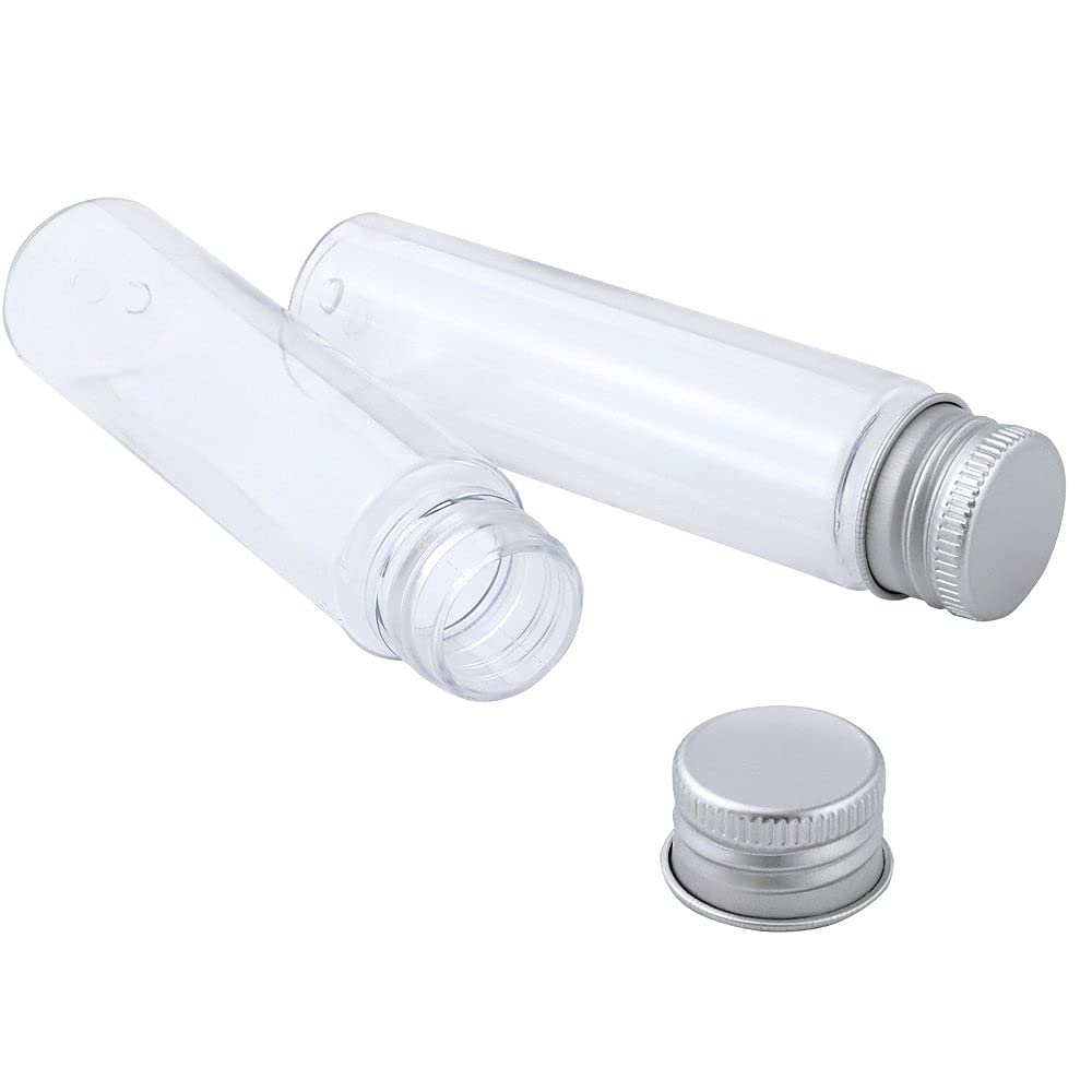 DEPEPE 30pcs 50ml Clear Plastic Tubes with Caps Test Tubes Candy Tubes, 28x108mm Tubes for Candy and Beads Storage, Scientific Experiments