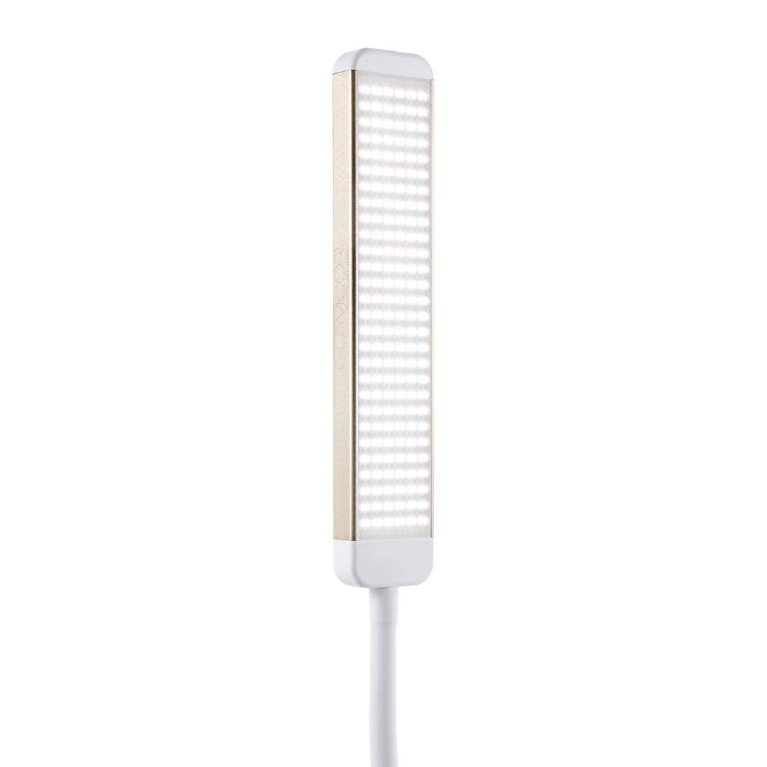 GLAMCOR Revolution X Portable LED Lighting Kit for Beauty and Skincare | HD 5600K Lighting | Dual-Length arms for Precise Positioning (White/Gold)