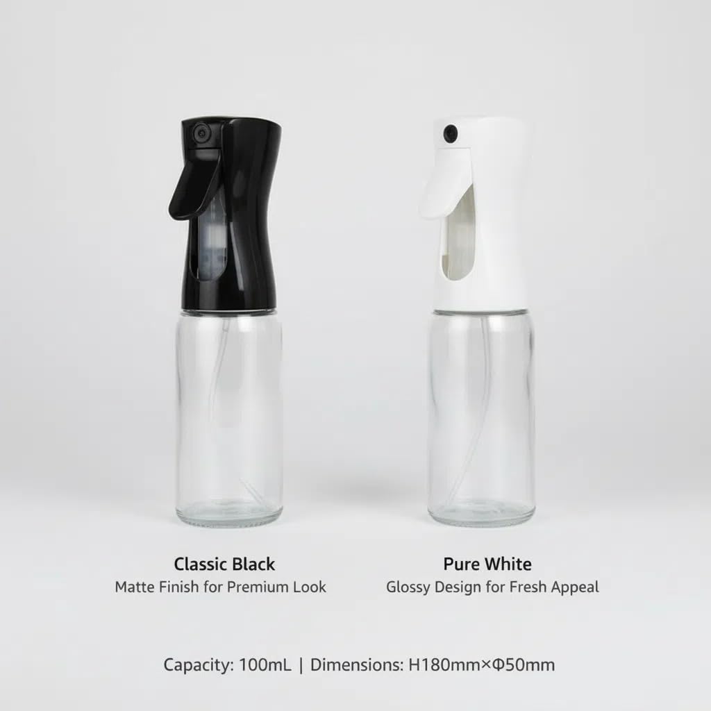 Empty Clear Glass Spray Bottles (black)