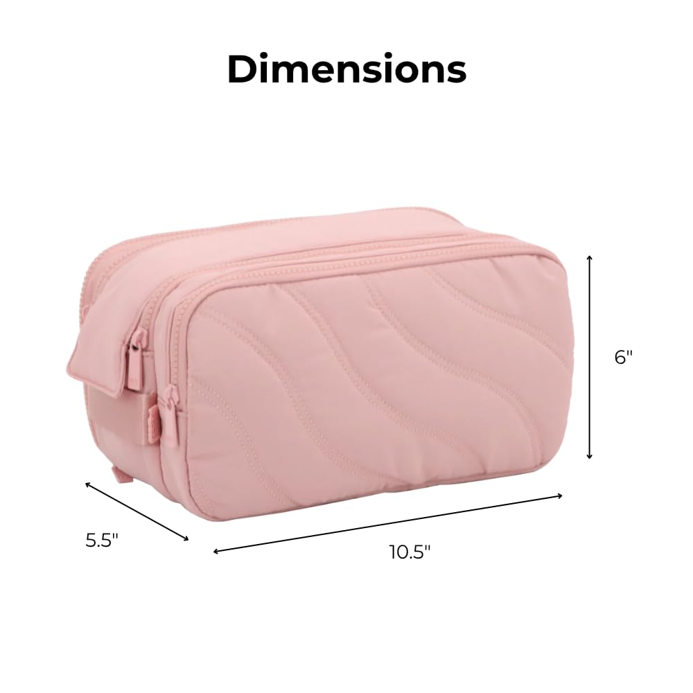 MYTAGALONGS Travel Makeup Bag and Jewelry Organizer- Blush