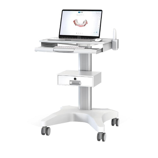 QUUIUO Hospital Medical Trolley Mobile Laptop Pallet Cart with Oral Scanner Holder Height Adjustable Workstation for Dental Clinic Hospital Beauty