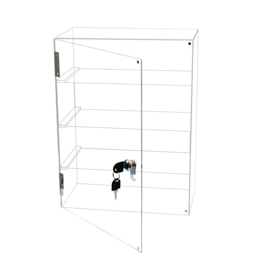 Tozcozus 4 Shelf Clear Acrylic Display Case with Lock and Keys, Locking Display Cases for Collectibles, Acrylic Display Cabinet with Shelves for Collectibles Office Retail Store11.8 X 5.9 X 15.7 Inch