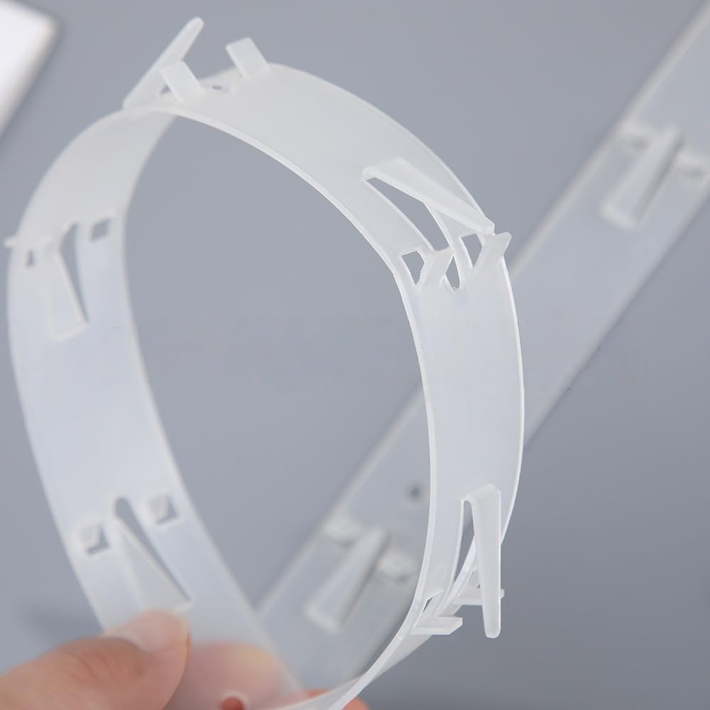 Gskmbquw Retail Display Strips with Hooks, Hanging Merchandise Organizer, 24.80 Inch Length, Space-Saving Design with Tail Holes (20, transparent, 24.8Inch)