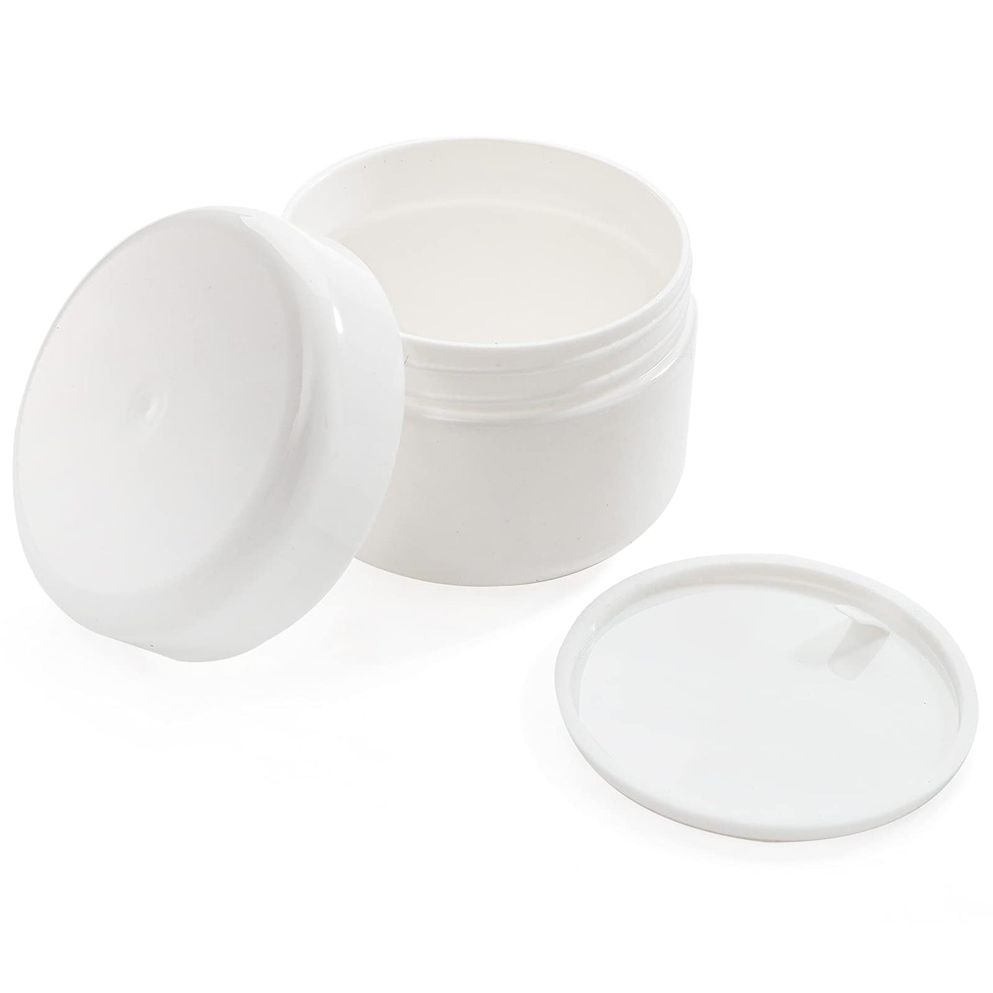 Bekith 40 Pack White 50G/50ML (1.7 oz) Cosmetic Jars, with Liners and Dome Lids, for Cosmetic Samples, Cream, Lotion