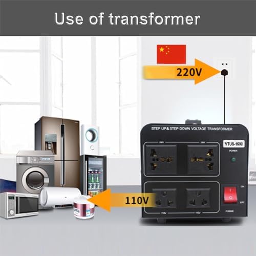 1800W Voltage Converter - Step Up/Down 110V to 220V Power Adapter for Travel & Home Use - Universal Transformer for Electronics & Appliances, Travel Essentials