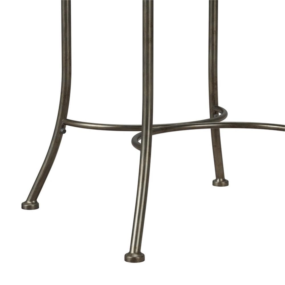 Hillsdale, Marsala Metal Vanity Stool with a Circular Geometric Back Design for Makeup Room or Bathroom, Gray