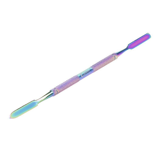 Z Palette De-Potting Spatula, Dual-Ended Multicolor Steel Tool for Makeup Palettes, Empty Magnetic Palette Compatible, Professional Mixing & Blending, Iridescent Finish, 6.5" Length