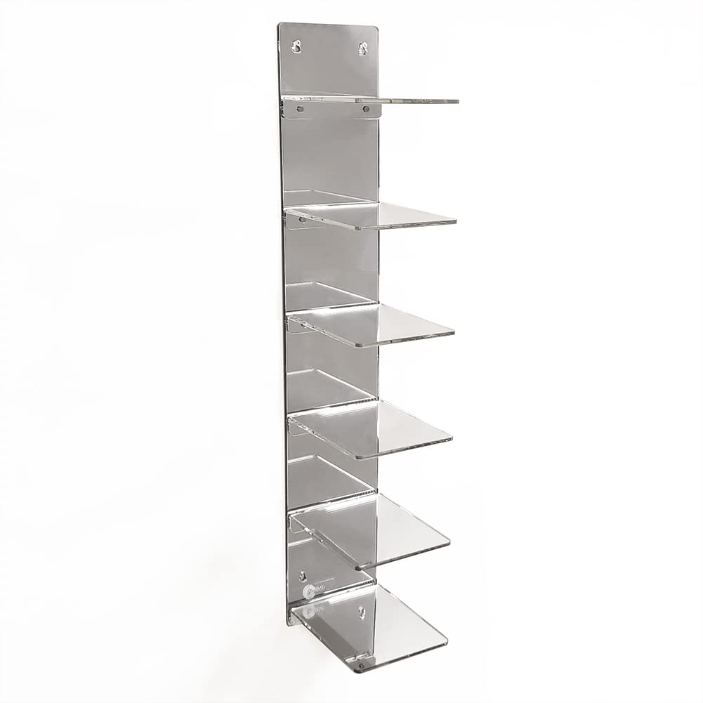OnDisplay Luxe Acrylic Hat Rack Display - Wall Mounted Baseball Cap Organizer - Multi Shelf Wall Display for Hats (Mirror)