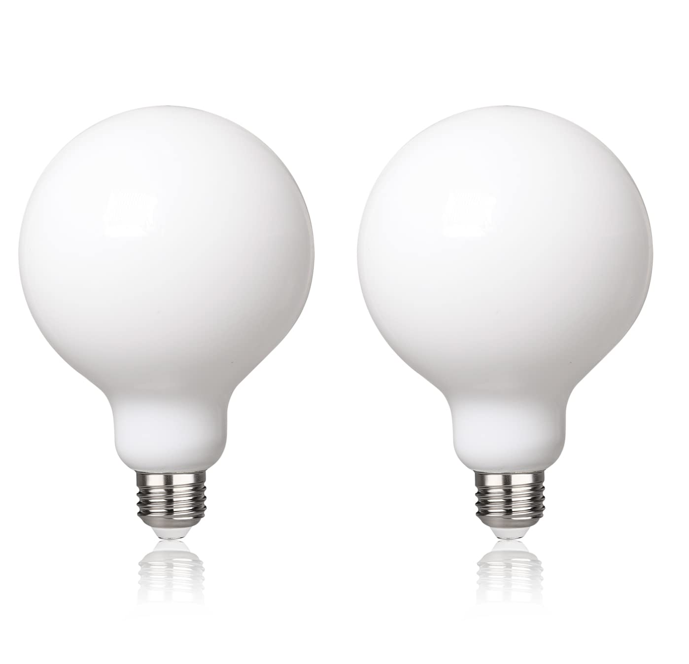 MEILUX 2 Pack G30(G95) Globe LED Light Bulbs, 5.5W Dimmable 50 Watt Equivalent LED Edison Bulbs, Warm White 2700K, 500LM, E26 Base, Milky LED Filament Bulbs for Vanity Bathroom Bedroom