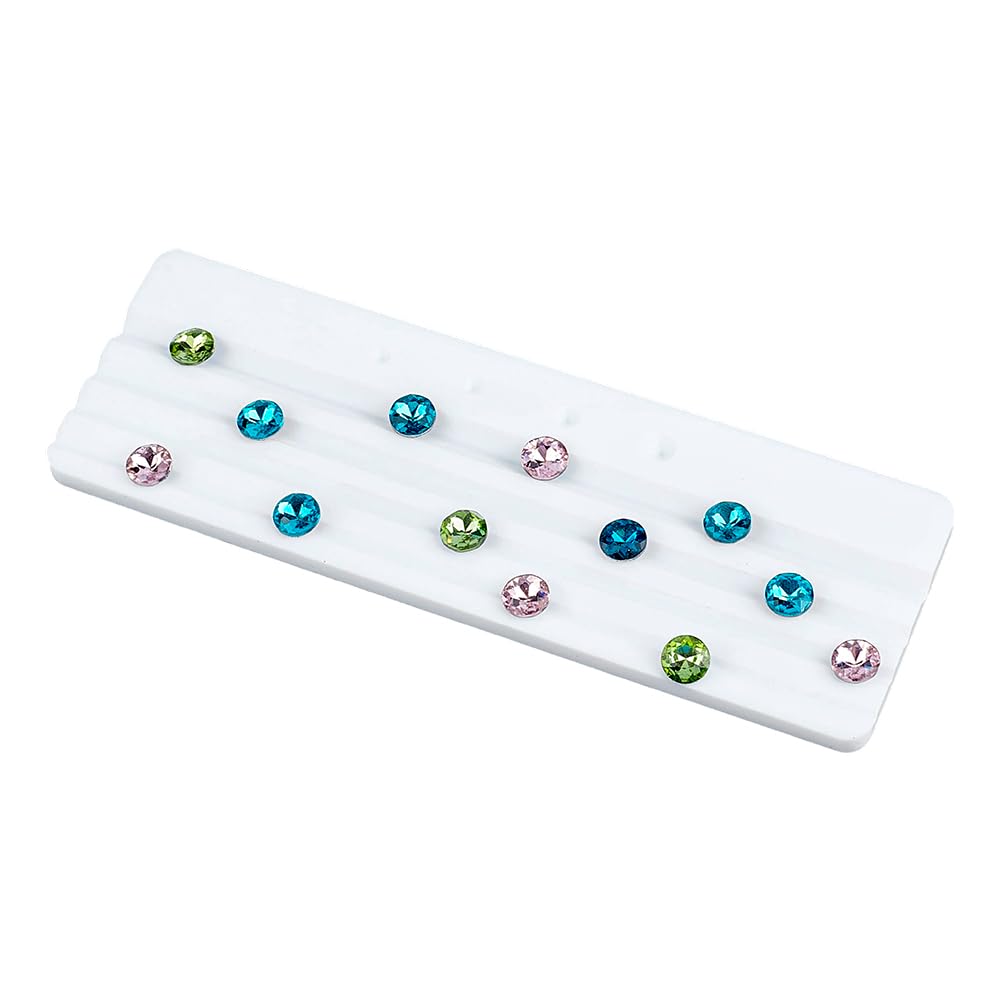 PH PandaHall Diamond Display Tray, 5.9x2inch Acrylic Slotted Jewelry Display Tray Gem Loose Diamond Grading Trays Rectangle Board for Home Jewelry Store Vendor Exhibition Booth Showcase Decoration