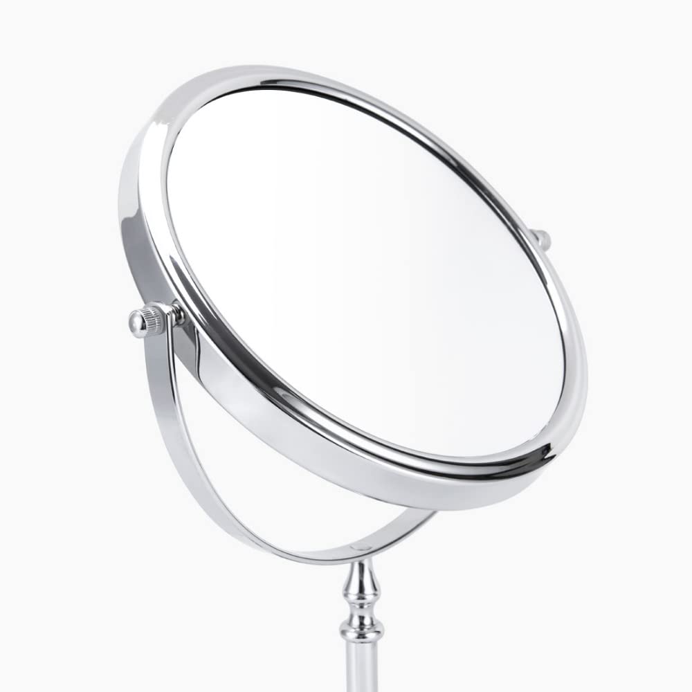BeiHCain 8-Inch Desktop Double Sided 10X and 1X Magnifying Makeup Mirror, 360 Swiveling for Make-up, Shaving, Facial Care