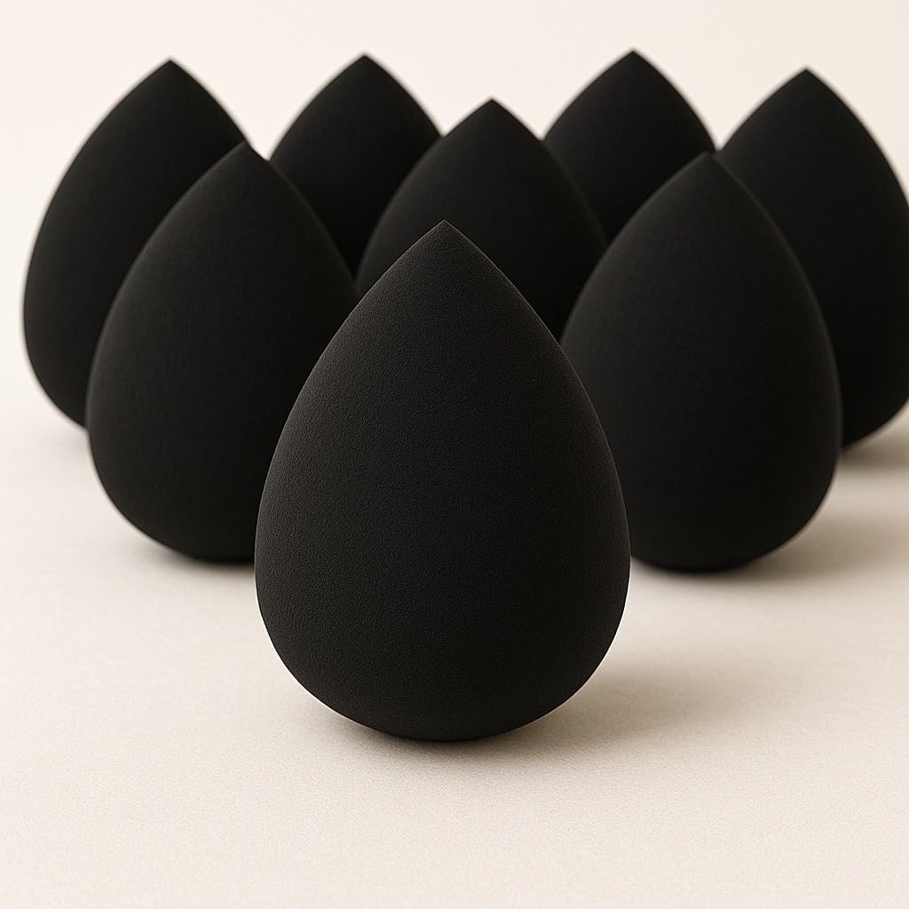 10 Pack Makeup Sponges for Foundation Blending Reusable Beauty Applicators for Liquid Cream & Powder Water Drop Design Latex Free and Fragrance Free