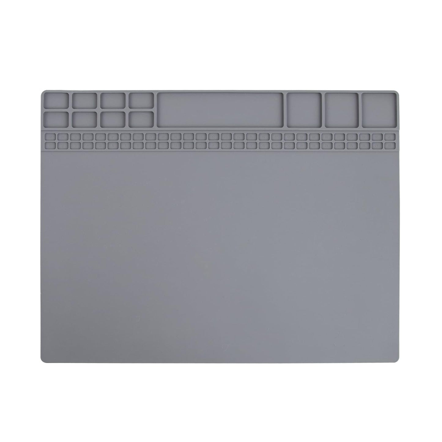 Heat Insulation Soldering Mat - Magnetic Silicone Work Mat, Silicone Soldering Mat for Soldering, Computer, Cell Phone, Watch Repair, BGA Soldering Gun Iron Workbench Protection (15.9''×11.9'') - Gray
