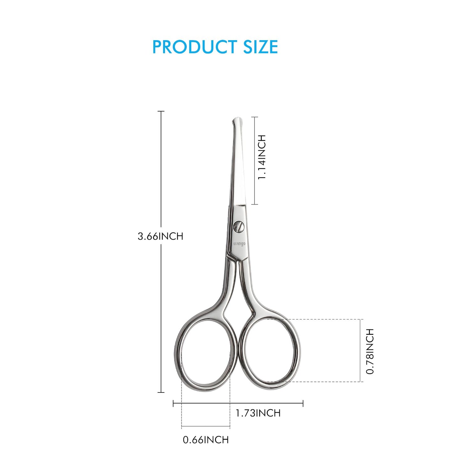 LIVINGO Premium Manicure Rounded Tip Scissors Multi-purpose Stainless Steel Cuticle Pedicure Beauty Grooming Kit for Nail, Eyebrow, Eyelash, Dry Skin, Nose Hair 3.5 inch (Pack of 2)