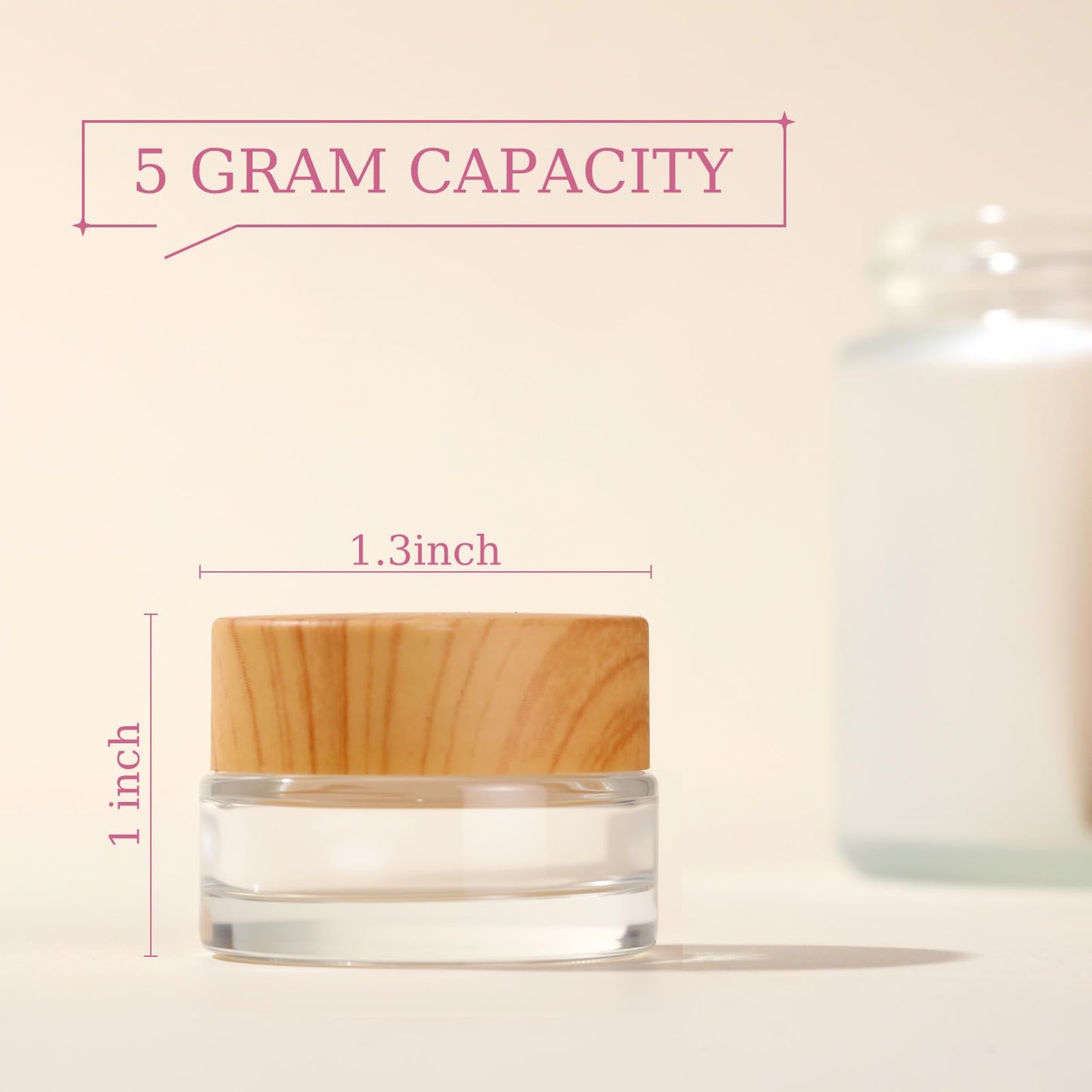 Geiserailie 12 Pcs 5 Gram Glass Cosmetic Jars with Lids Small Empty Sample Jars with Inner Liners Leak Proof Lids Makeup Sample Containers for Cream, Lotions, Powders and Ointments DIY (Clear)