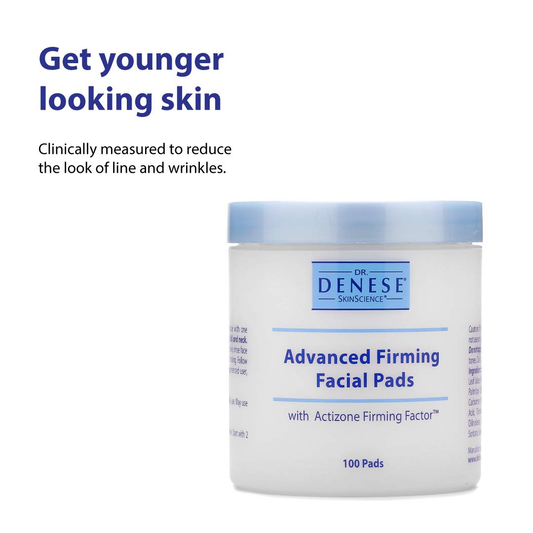 Dr. Denese SkinScience Exfoliating Pads 100 Count – Glycolic Acid Pads with Vitamin C, Peptides, Sativa Oat, and Aloe for Smooth Radiant Skin – Dermatologist Tested Facial Peels