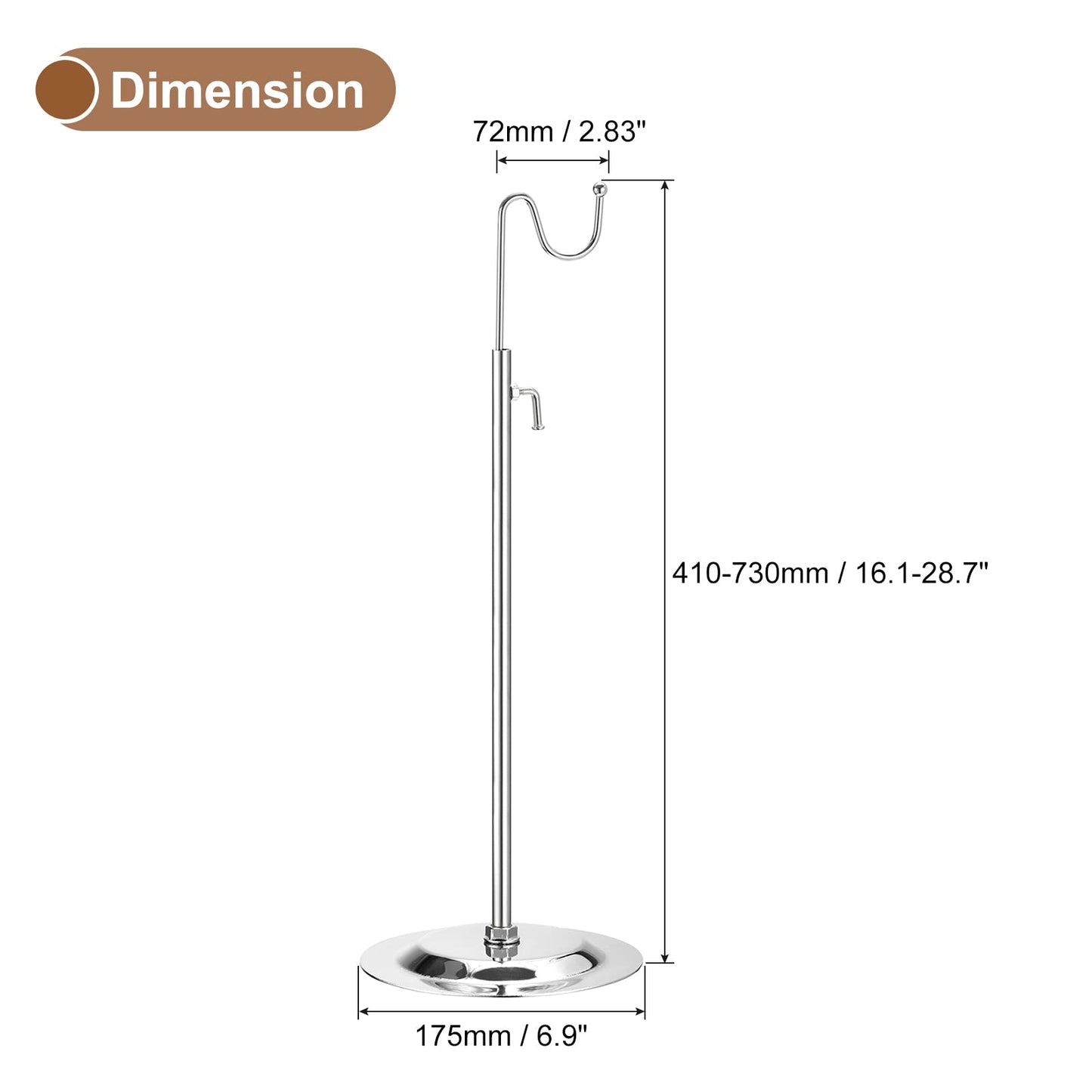 uxcell Purse Display Stand Adjustable Tabletop Single Hook Handbag Rack Stainless Steel Bag Holder for Retail Boutique Store - Silver