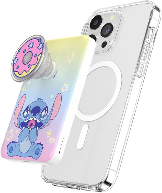PopSockets PowerPack for MagSafe, Portable Phone Charger, Magnetic Wireless Portable Charger, 5000mAh - Stitch Snack Attack