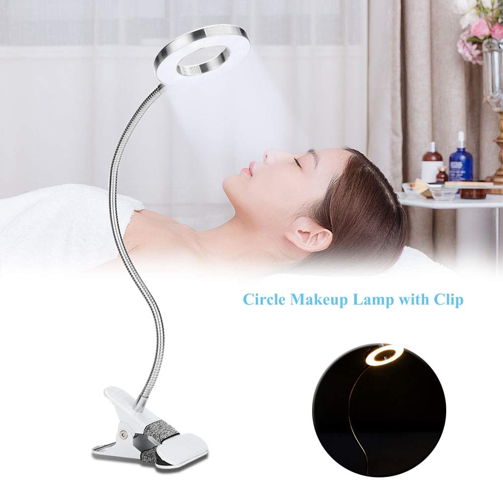 lamp,USB Circle Makeup Lamp Eyebrow Lip Beauty Salon Desktop Led Lights with Clip
