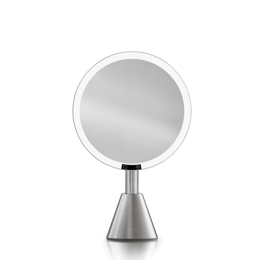 Ilios Lighting 9" Lighted Makeup Mirror with 5X Magnification – Rechargeable LED Vanity Mirror, Adjustable Lighting (3200K–6500K), 1000 Lux Brightness, Stepless Dimming (Silver)