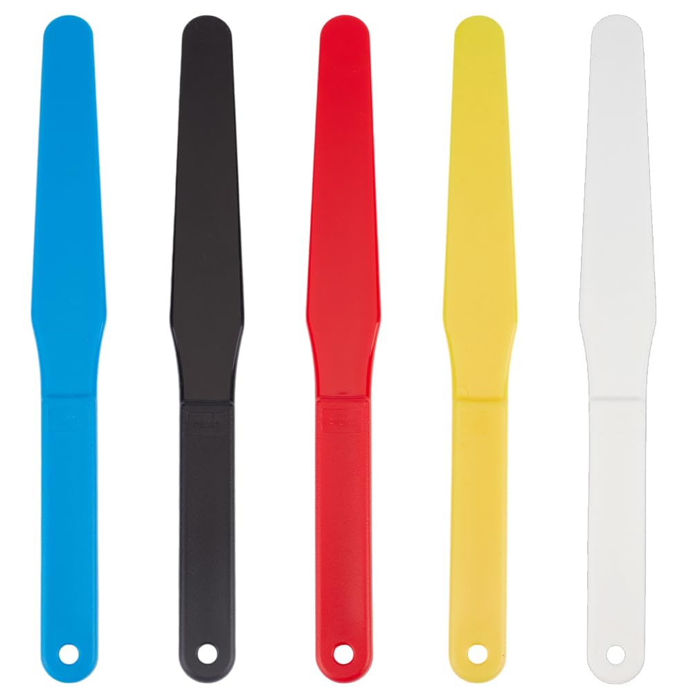 OLYCRAFT 5PCS Screen Printing Spatula 1.2” Width Plastic Spatulas Ink Scoop Screen Printing Shovel Silk Screen Printing Shovel Goop Scoop Ink Spatula 5 Colors for Silk Printing