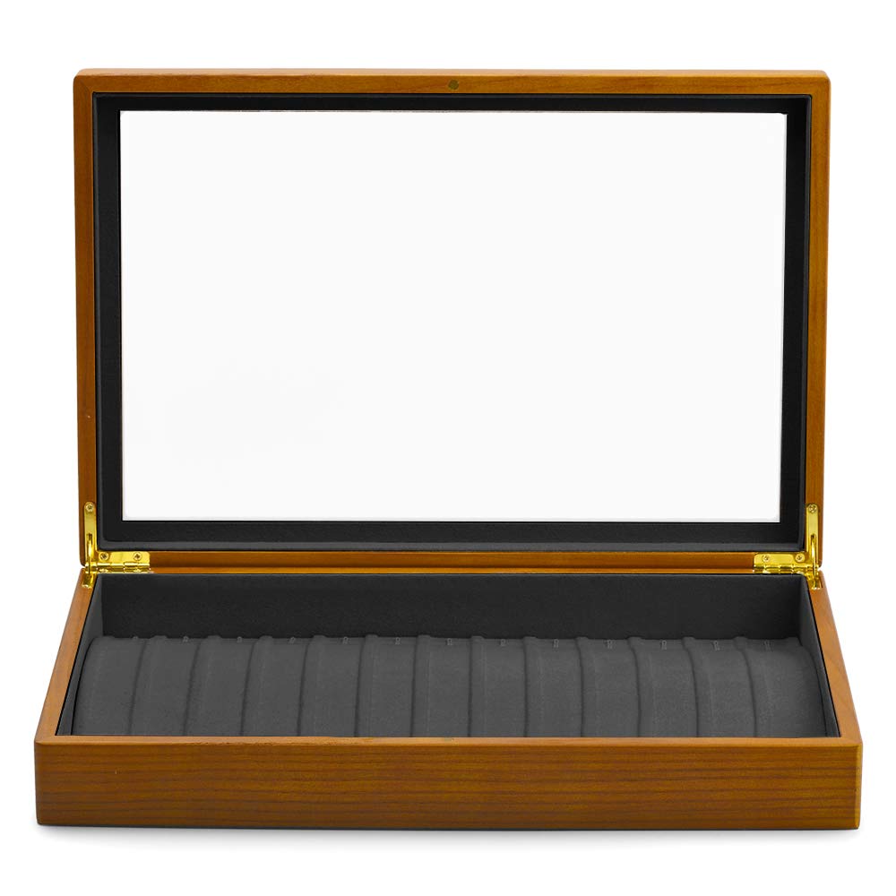 Oirlv Solid Wooden Necklace/Bracelet/Pendant Jewelry Organizer Box 13 Lattice Necklace Showcase Display Holder