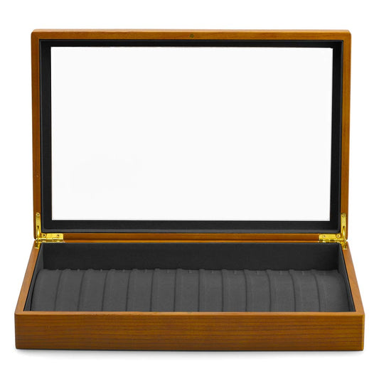 Oirlv Solid Wooden Necklace/Bracelet/Pendant Jewelry Organizer Box 13 Lattice Necklace Showcase Display Holder