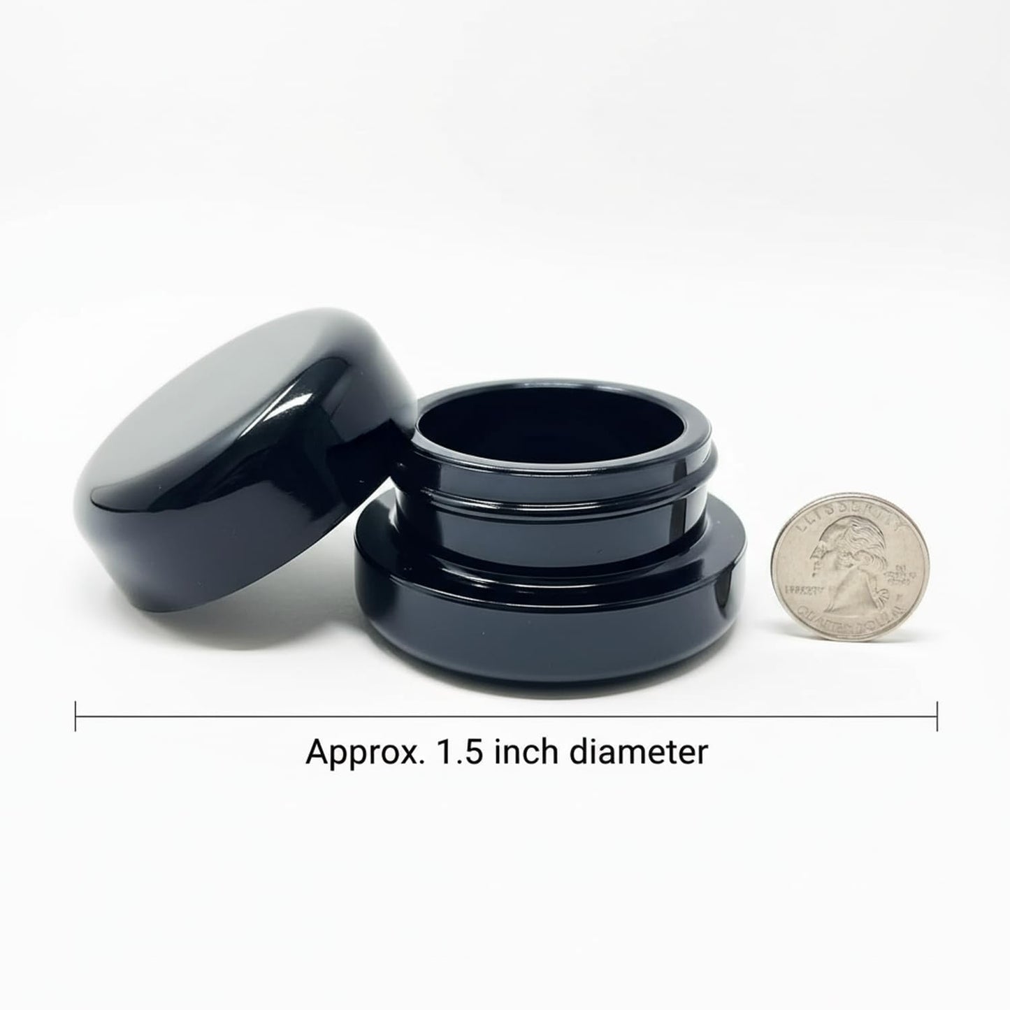80pcs 7ml UV Resistant Glass Jar Set with Child-Resistant Black Lids - Round Bottom Cosmetic Jars for lip balm wax and creams