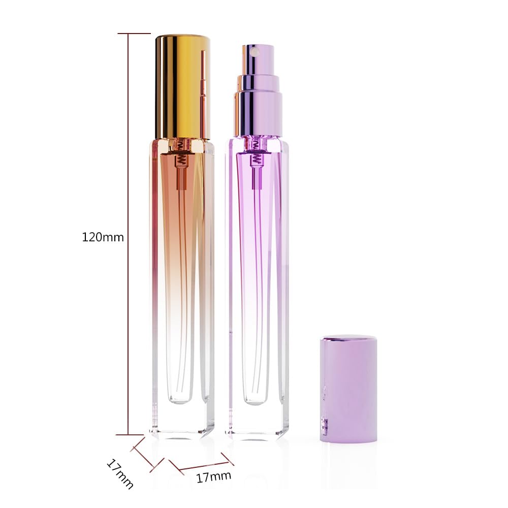 seafulee 5PCS 10ml Glass Refillable Travel Perfume Atomizer Bottles,Mini Empty Cologne Spray Bottle,Pocket Size Sprayer Portable for Travel and Sample Container Toiletries Dispenser