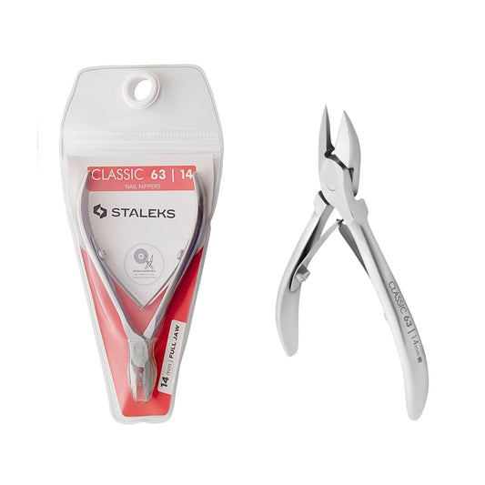 STALEKS CLASSIC 63 14mm Nail Nippers – Durable Stainless Steel Nippers for Home Manicure & Pedicure