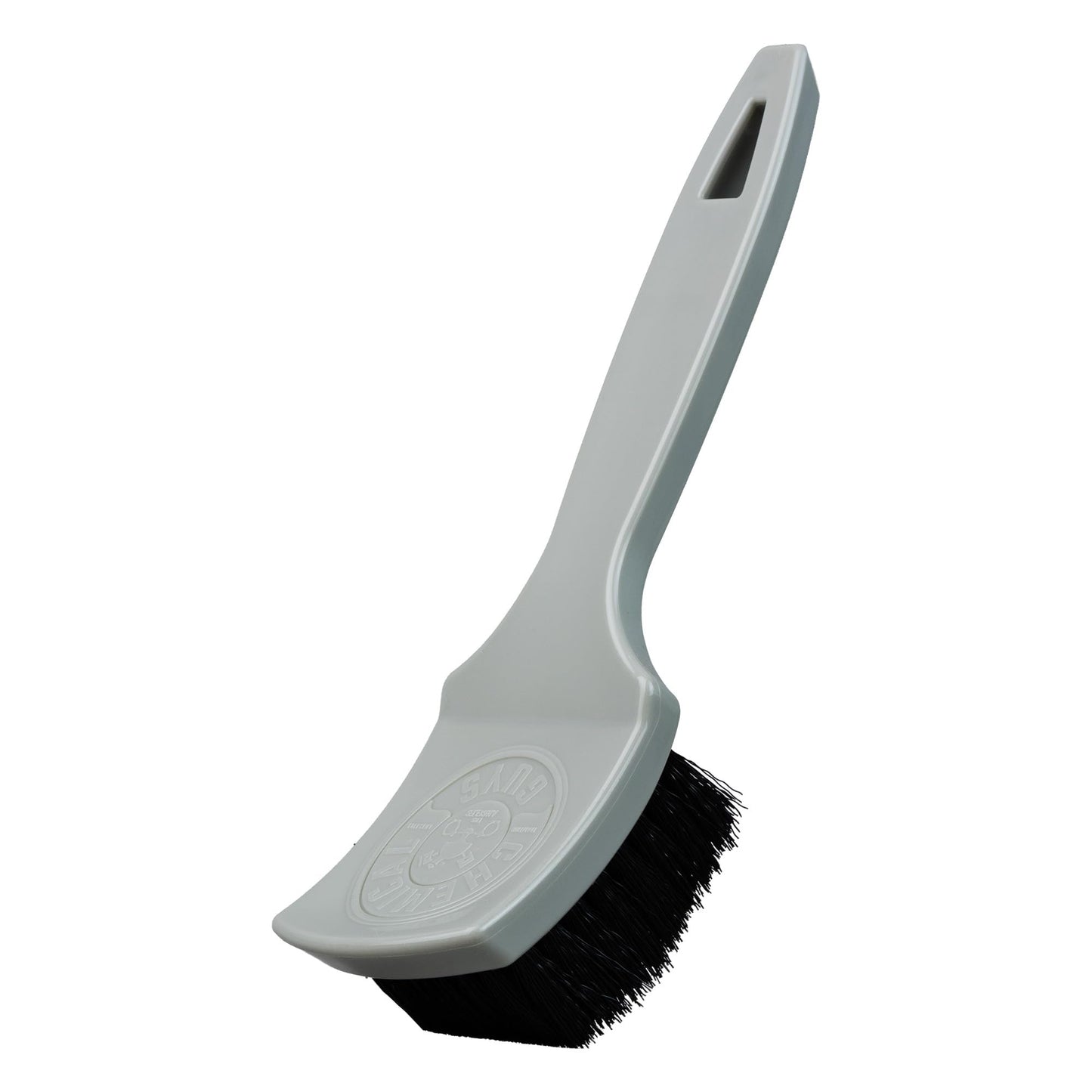 Chemical Guys, The Nifty Interior Detailing Brush, Synthetic Bristle Scrub Tool for Car Carpet Floor Mats Upholstery Trunk Liners, Auto Cabin Cleaning Brush with Ergonomic Short Handle - Grey