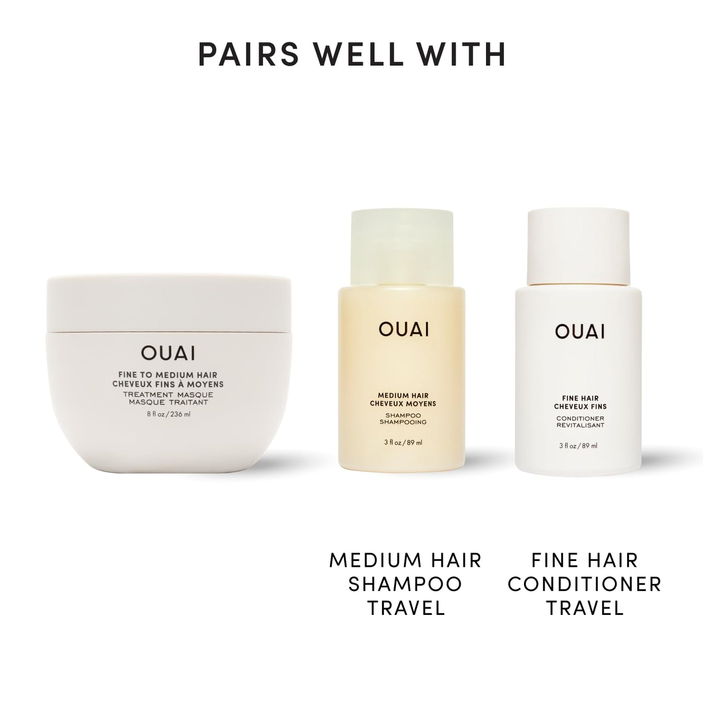 OUAI Fine to Medium Hair Treatment Mask - Lightweight Deep Conditioning Hair Mask with Shea Butter, Keratin & Panthenol - Helps Hydrate, Fight Frizz, Strengthen & Repair Damage (8 oz)
