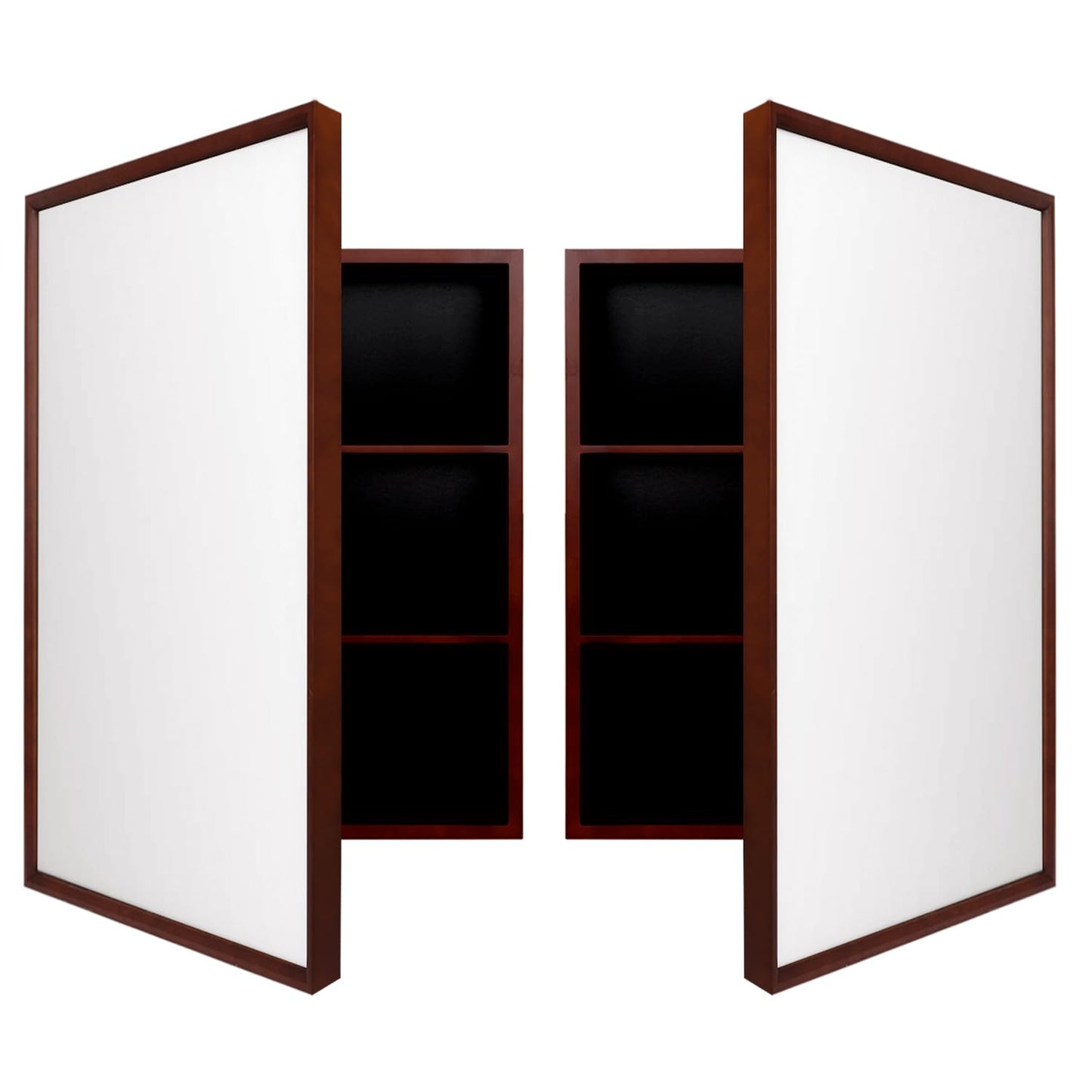 Tacomany Wood Framed Medicine Cabinet Organizer with Mirror, Surface Mounting or in-wall Installation (Brown, 18x24)