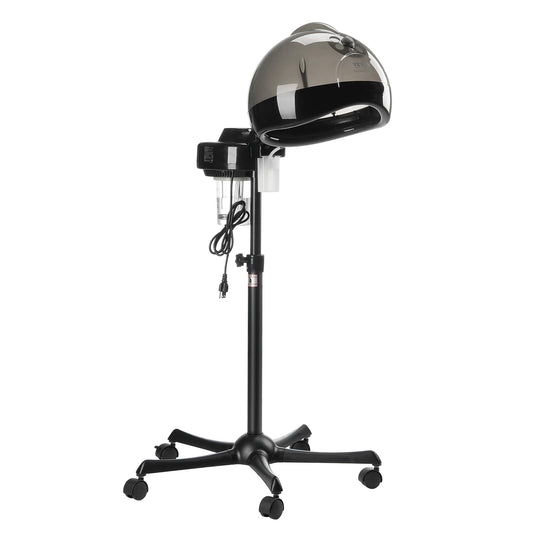 VEVOR Standing Hair Steamer for Deep Conditioning, Professional 11.81-inch Hooded Ionic Hair Steamer with 2 Modes, Height-Adjustable Hair Steamer with Timer, 5 Wheels (2 Lockable) for Home Salon Use