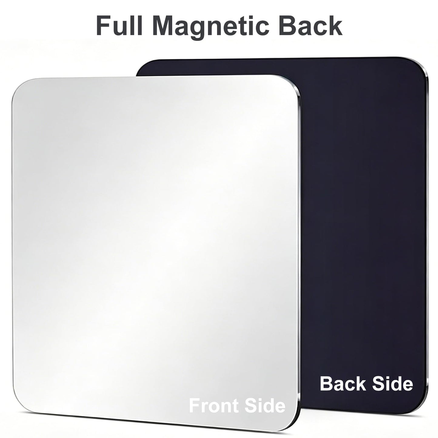 Neehows 1 Pc Strong Magnetic Locker Mirror, 7.87" x 7.87" Acrylic Mirror with Fully Magnetic Back for School Locker Refrigerator Office Cabinet