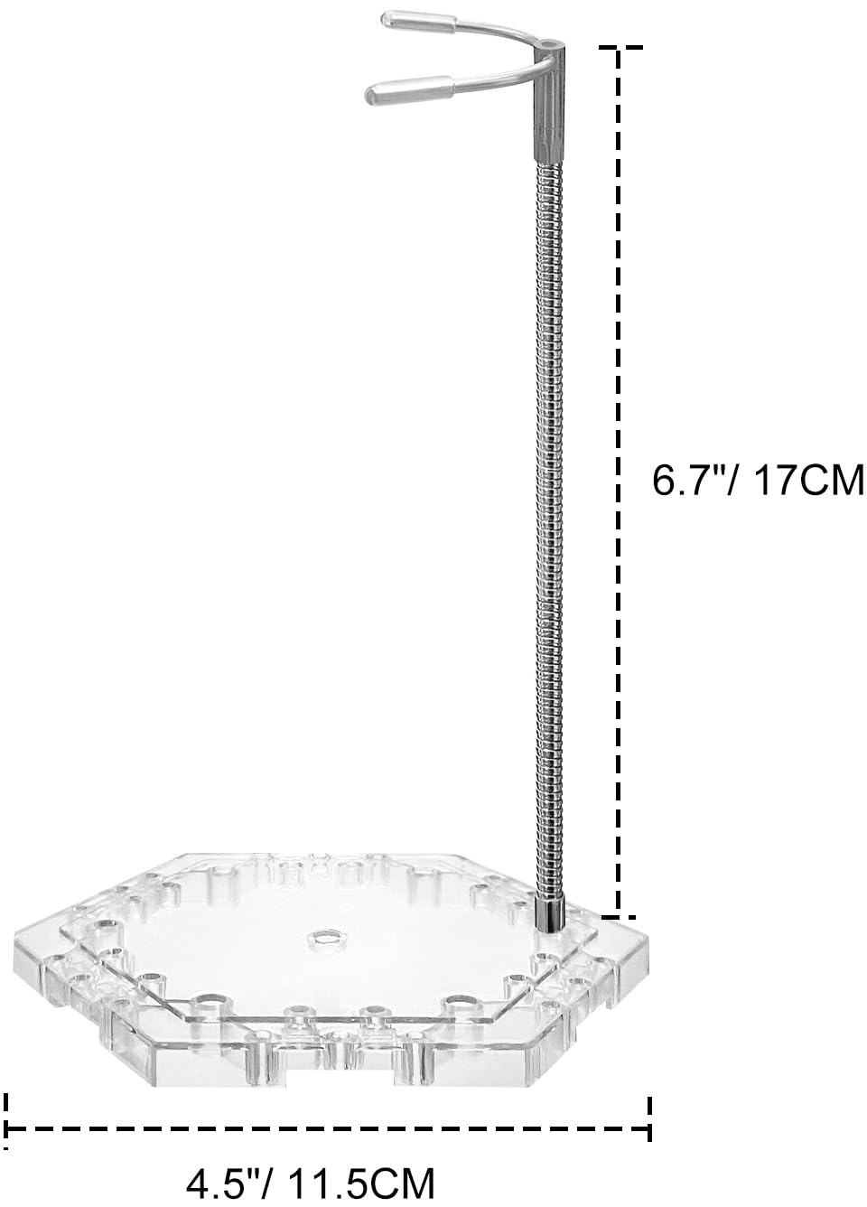Zovelynta 8-Pack Clear Adjustable Action Figure Stand with Metal Clips & Flexible Arms – Action Figure Display Stand for Figures Compatible with Gundam HG/RG/SD 1/144 Scale