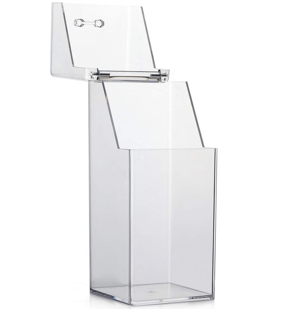 SYBL Square Acrylic Cosmetic Brush Organizer with Dustproof Lid, Clear, 9x9x21cm/3.5x3.5x8.3inch, 1pcs, Makeup Storage, Jewellery Storage Container