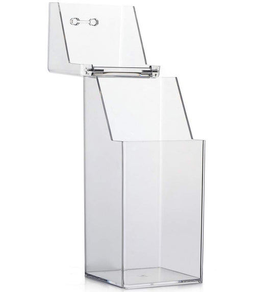 SYBL Square Acrylic Cosmetic Brush Organizer with Dustproof Lid, Clear, 9x9x21cm/3.5x3.5x8.3inch, 1pcs, Makeup Storage, Jewellery Storage Container