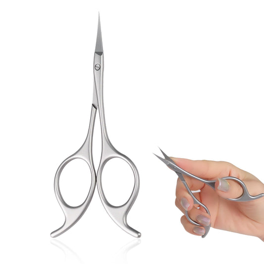 Trazzic Butterfly-Tail Nail Cuticle Scissors: More Stable Anti-slip Multi-Faceted Sandblasted Grooming Scissors Stainless Steel Cuticle Cutter, Eyebrow Eyelash Nose Hair Manicure Kit for Women, 1 PACK