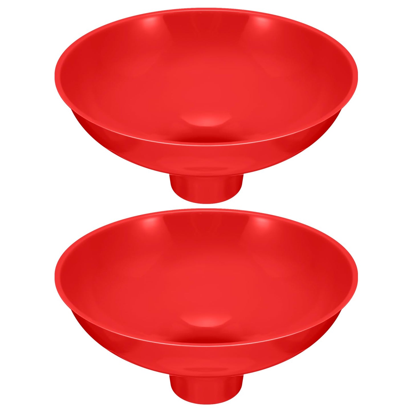 Vesici Extra Large Wide Mouth Funnel 2.5" x 10" Multi Purpose Filling Funnel Plastic Reusable for Water Softener Resin Tanks Carbon Media Jar Filling Use(Red,2 Pack)