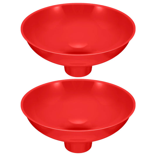Vesici Extra Large Wide Mouth Funnel 2.5" x 10" Multi Purpose Filling Funnel Plastic Reusable for Water Softener Resin Tanks Carbon Media Jar Filling Use(Red,2 Pack)