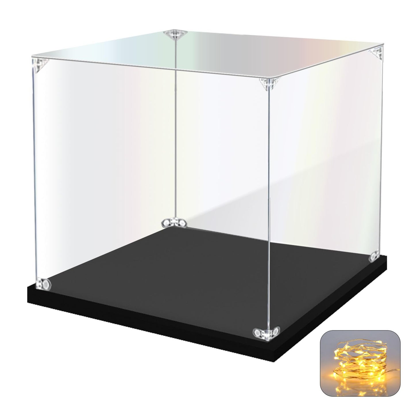 KOLIPI Acrylic Display Case for Collectibles Assemble Clear Acrylic Display Box for Lego Alternative Glass Case for Showcasing Figures Doll Toys Home Storage(14.2x11x12 inch, 36x27x30 cm)