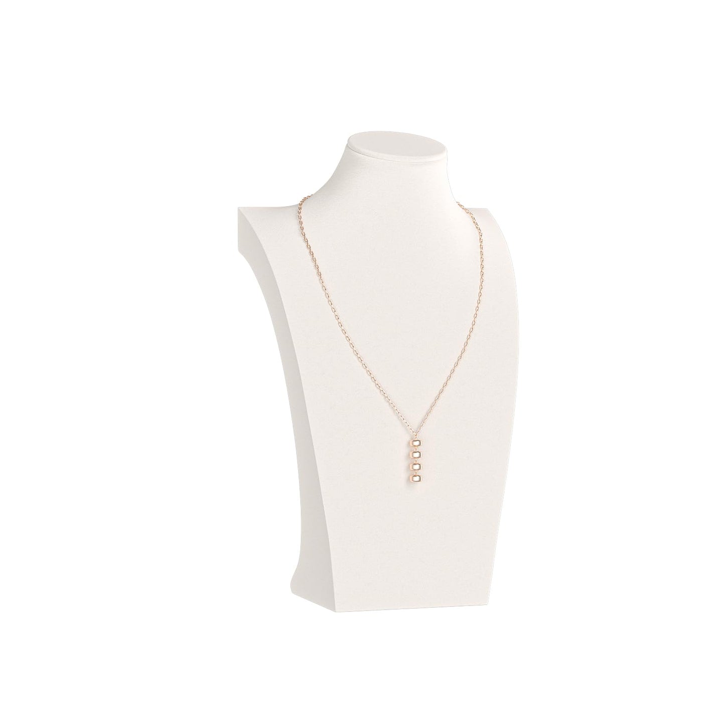 KunGe Necklace Bust Display Stand, Necklace Holder, Pendant Chain Necklace Organizer for Women (Beige Velvet, L 1PCS)
