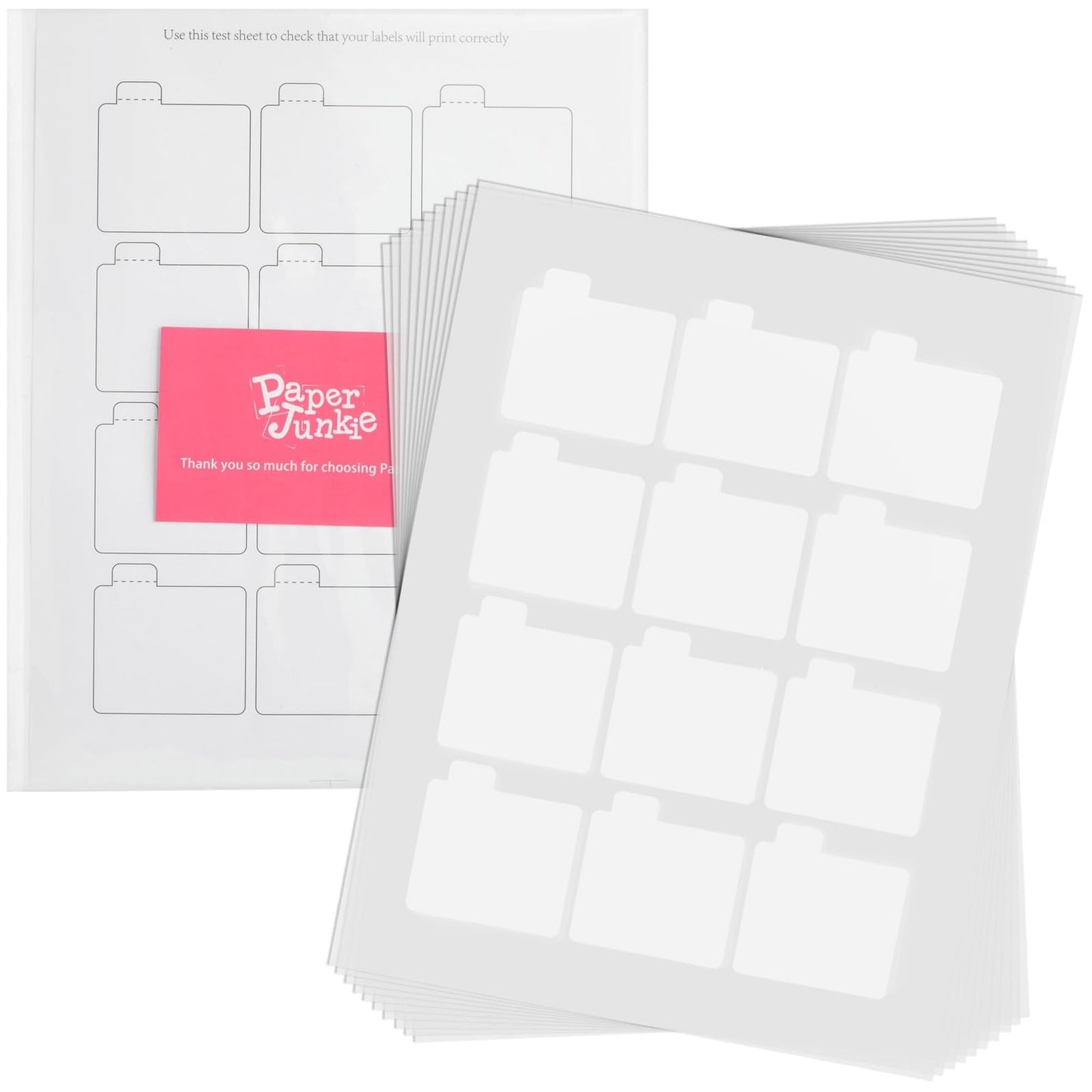 Paper Junkie Lip Balm Wrapper Labels - 240 Pack, 2.15 x 2.15 in, White, 20 Sheets - Blank Lip Balm Labels - Customizable Sticker Sheets for Tubes